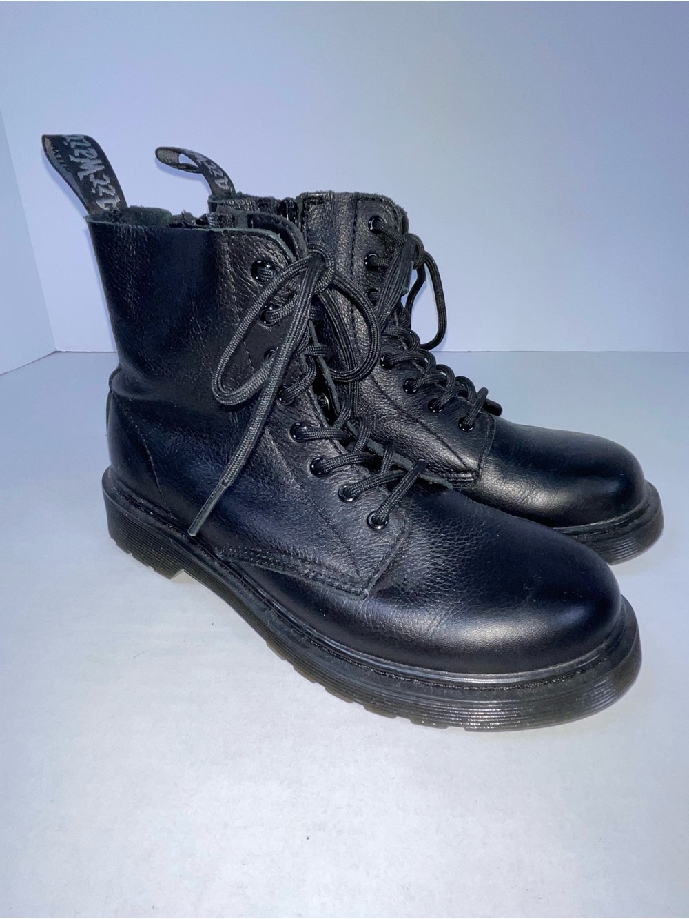 Dr. Martens 1460 Pascal Mono J Black Leather Side Zip Boots - US Women's 5 / M4